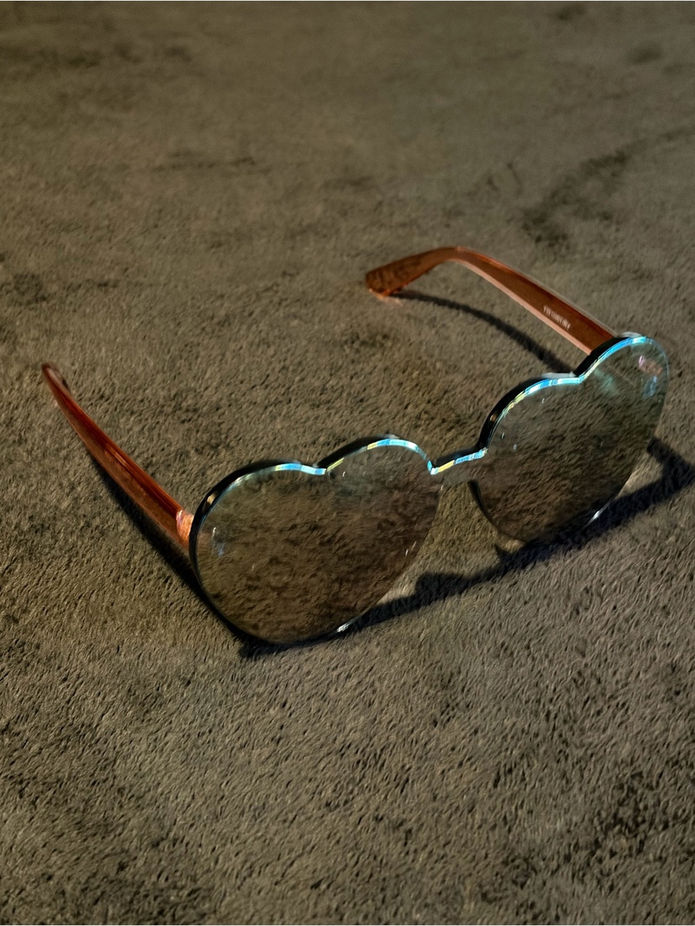Heart-Shaped Reflective Sunglasses